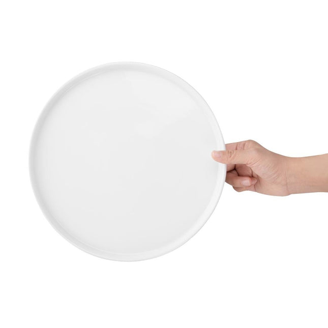 White Porcelain Flat Round Plate | Olympia | 268mm 2