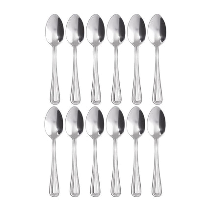 High-Gloss 18/0 Stainless Steel Coffee Spoons with Bead Edge | Olympia (12 pcs) 6