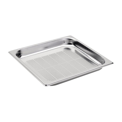 Stainless Steel Perforated GN 2/3 Pan 6.5cm | Gastro M