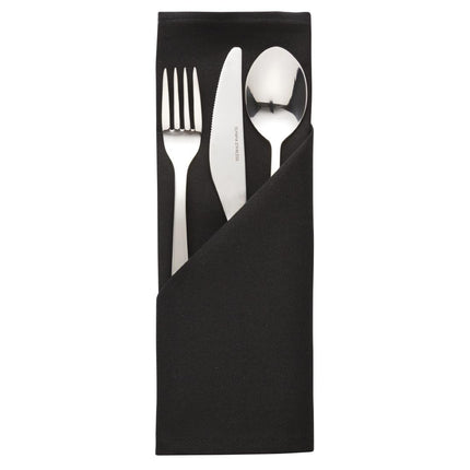 Heavyweight Black Polyester Napkins 51x51cm | Mitre Essentials Occasions | Set of 10