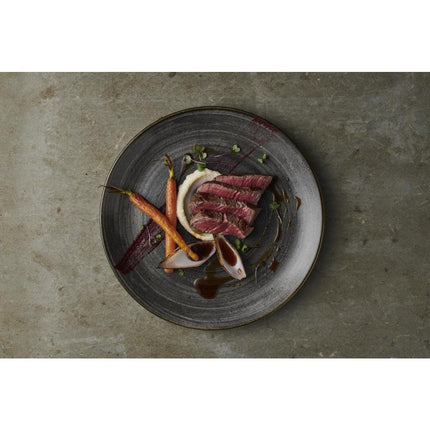 Stonecast Raw Evolve Black Dinner Plates 286mm | Churchill 2