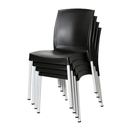 Bolero Elements Black Polypropylene Chairs Set of 4 6