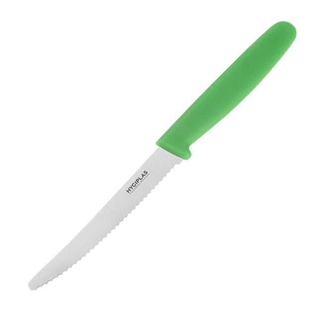 10cm Serrated Tomato Knife Green | Hygiplas