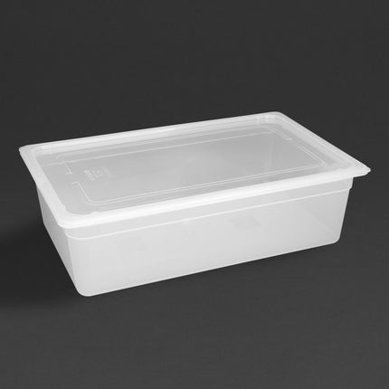 Vogue Polypropylene GN 1/1 Container with Lid | 15cm Depth | 530x325mm 2