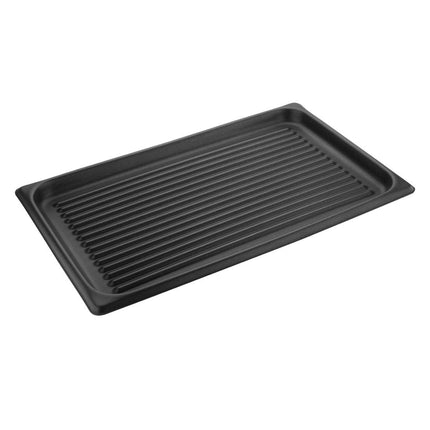 1.6mm Thick Ribbed Aluminium Non-Stick Grill Plate with Sloped Edge | Vogue