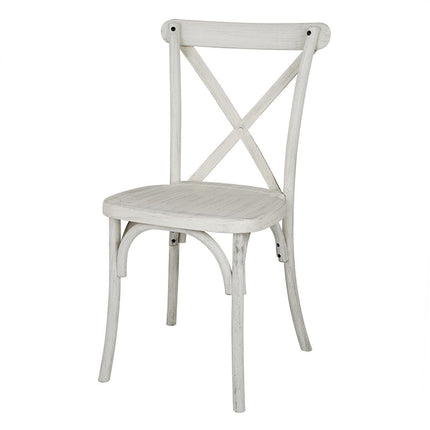 Cross-Back Resin Chairs Limewash | Bolero Manhattan | Set of 4