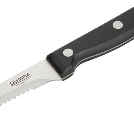 Steak Knives 21.5cm with Black Dishwasher-Safe Handle | Olympia 5