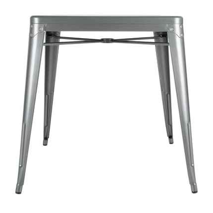 Square Bistro Table 66cm | Bolero Bistro | Galvanized Steel | Grey 2