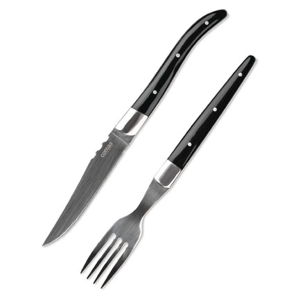 Steak Knives ACR Negro 22.5cm with Wooden Handle | Comas Set of 6 2