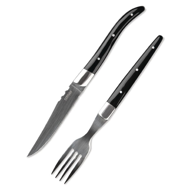Steak Knives ACR Negro 22.5cm with Wooden Handle | Comas Set of 6 2