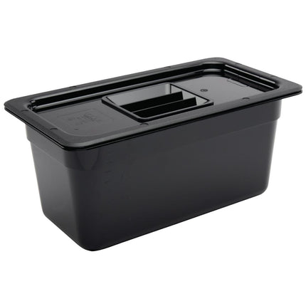 Polycarbonate Black Container GN 1/3 150mm | Vogue 3