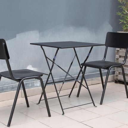 Square Steel Folding Terrace Table 60cm Black | Bolero 2