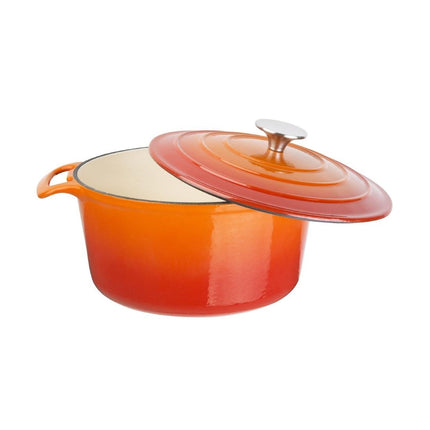 Round Induction Braadpan Cast Iron 3.2L 20.5cm Ø | Vogue | Orange 4