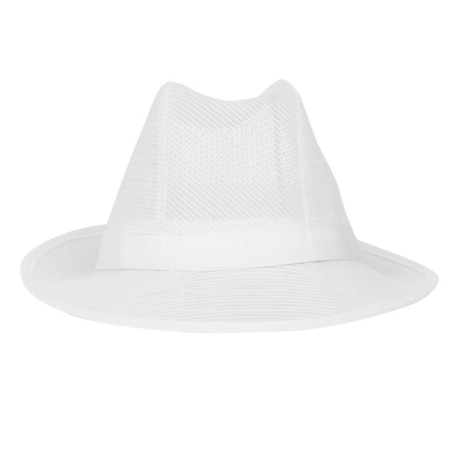 Trilby Hat with Hair Net White M | Lightweight Polyester 2