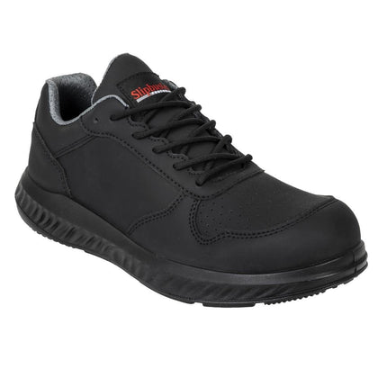 Slipbuster Slip-Resistant Sneakers | Recycled Microfiber | Matte Black | Size 38