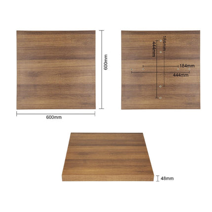 Square Tabletop Rustic Oak 60cm | Bolero 4