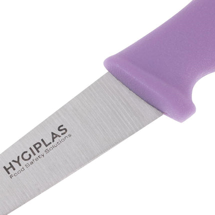 Paring Knife 9cm with Stainless Steel Blade | Hygiplas | Purple Handle 4