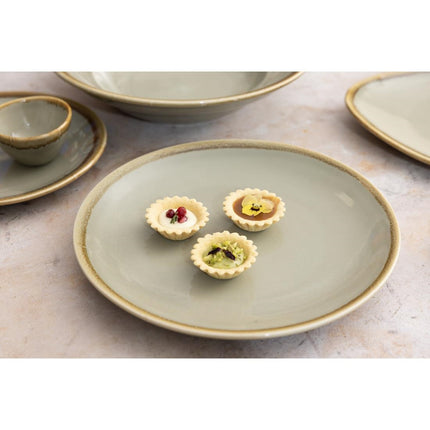 Coupe Dinner Plates Moss Green 23cm | Olympia Kiln 8