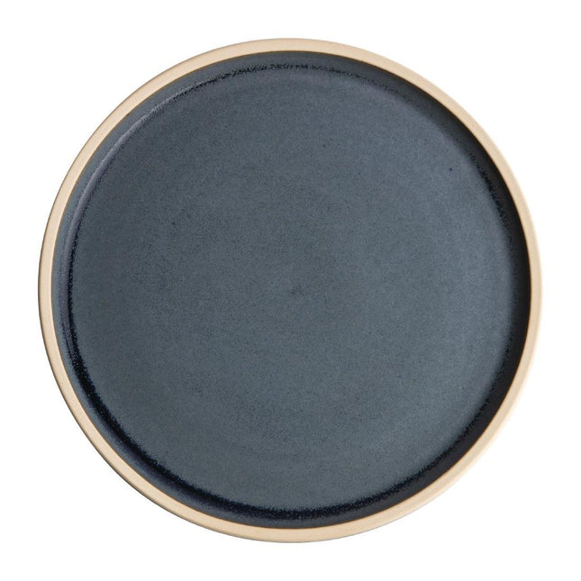 Flat Round Plates Blue Granite | Olympia | 18 cm