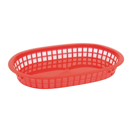 Oval Red Polypropylene Table Basket | Olympia