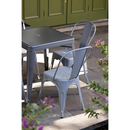 Square Bistro Table 66cm | Bolero Bistro | Galvanized Steel | Grey 10