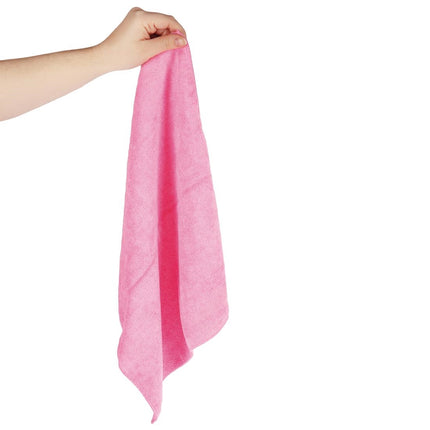 Highly Absorbent Pink Microfiber Cleaning Cloths | Jantex | 5-Pack | 40x40 cm 5