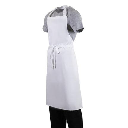 White Polyester-Cotton Bib Apron XL | Whites 3