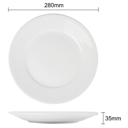 Wide Rim Plates 28cm White | Olympia Athena | 6 Pieces 8