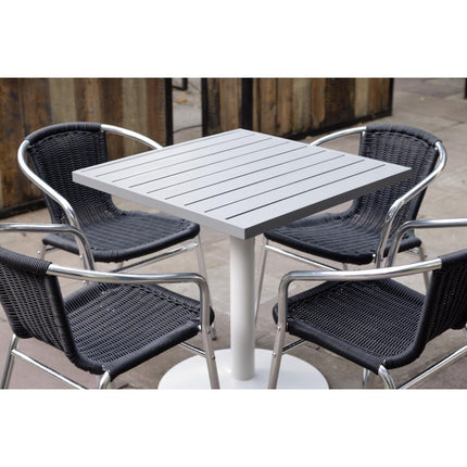 Square Aluminium Tabletop Light Grey 700mm | Bolero 9
