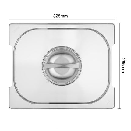 Stainless Steel Lid for GN 1/2 Pan with Handle Open Sides | Vogue 4