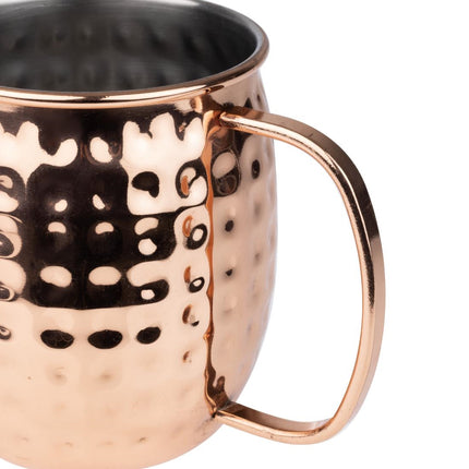 Hammered Copper-Coated Stainless Steel Mug 440ml | Olympia Barware 4