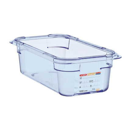 ABS Blue GN 1/4 Food Container 10cm Deep | Araven