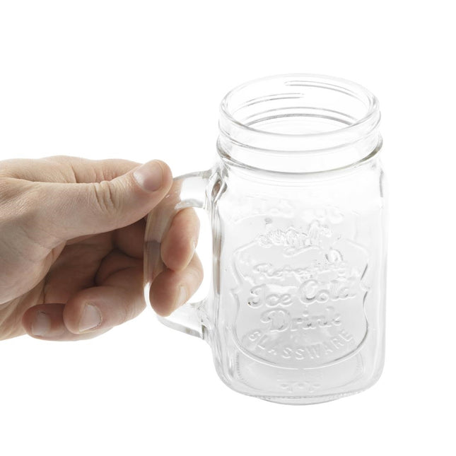 Mason Jar Drinking Glasses 450ml | Olympia | Set of 12 2