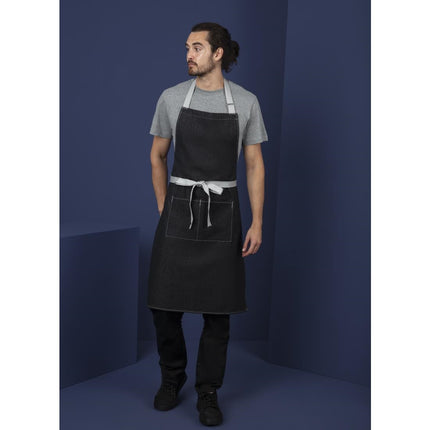 Black Denim Halter Apron with Adjustable Neck and Double Pockets | Southside | 100x70 cm 2