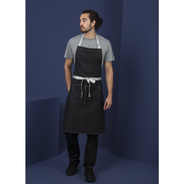 Black Denim Halter Apron with Adjustable Neck and Double Pockets | Southside | 100x70 cm 2