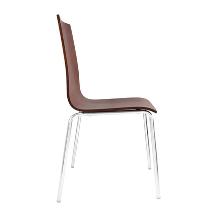 Dining Chair with Square Back Walnut | Bolero 2