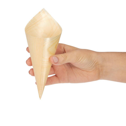 Compostable Wooden Cone Bags 75mm | Fiesta 6