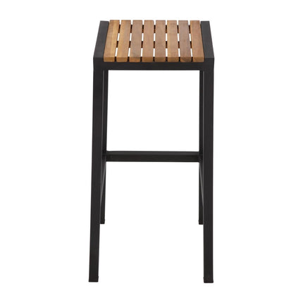 Industrial Steel and Acacia Wood Bar Stools | Bolero | 2 Pieces 2