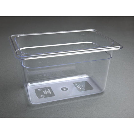 Polycarbonate Gastronorm Container Transparent 150mm | Vogue | GN 1/4 6