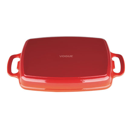 Rectangular Cast Iron Oven Dish 2.8L | Vogue | Red 4