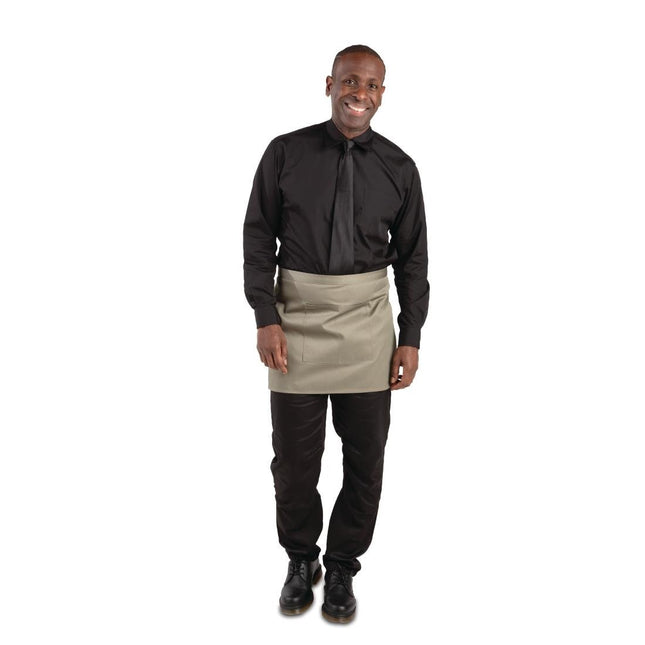 Short Bistro Apron Olive Green | Whites