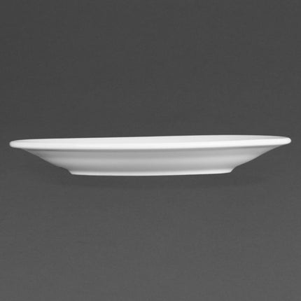 Dinner Plates with Wide Rim 16.5cm | Olympia Whiteware | Set of 12 2