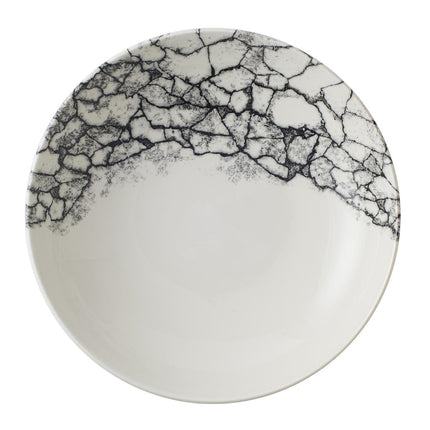 Evolve Coupe Bowl Quartz Black Kintsugi Accents | Churchill