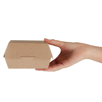 Compostable Kraft Hamburger Boxes Large 13.5cm | Colpac | Recycled Cardboard | Pack of 250 3