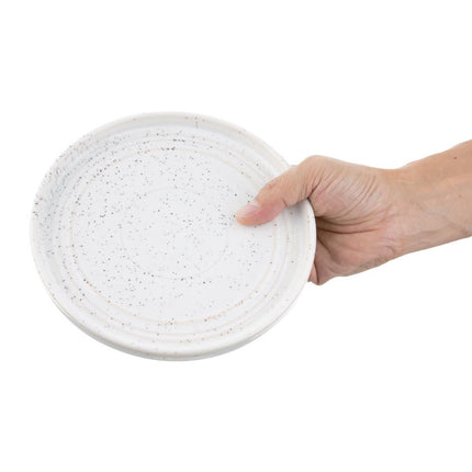 White Speckled Flat Round Plates 18cm | Olympia Cavolo 4