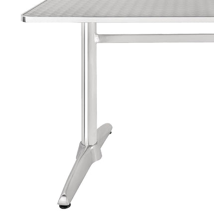 Rectangular Stainless Steel Table with Double Legs 120cm | Bolero 3