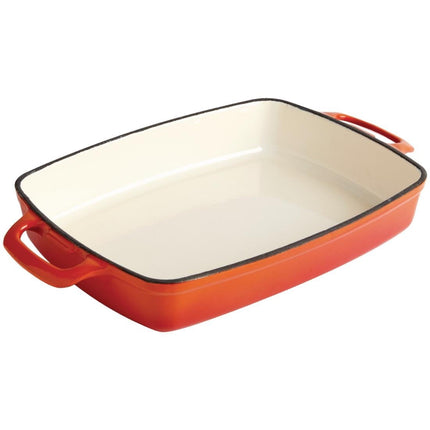 Rectangular Cast Iron Oven Dish 2.8L | Vogue | Orange 2