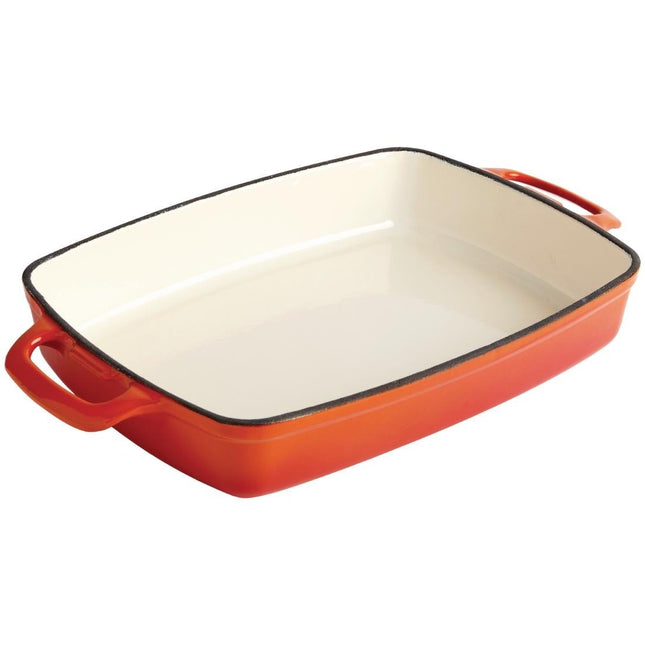 Rectangular Cast Iron Oven Dish 2.8L | Vogue | Orange 2