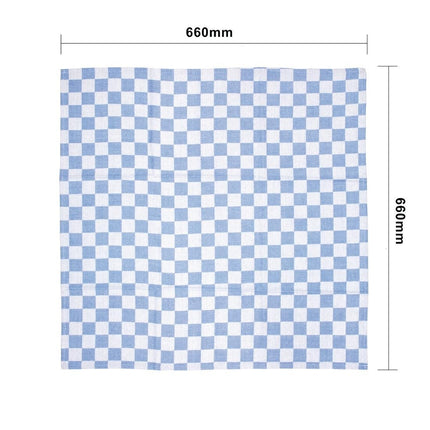 Blue Checkered Cotton Tea Towel 66x66cm | Vogue 4