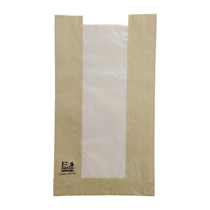 Compostable Bread Bags with Glassine Window 320x180x40mm | Fiesta | Pack 1000